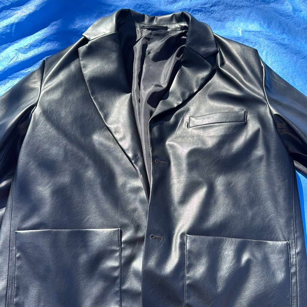 H&M Faux Leather Blazer